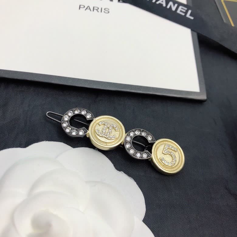 Chanel Hair Clip with CC and Coin Design